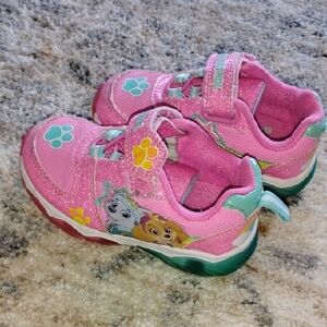Paw Patrol Pink and Green Sneakers with Velcro Straps